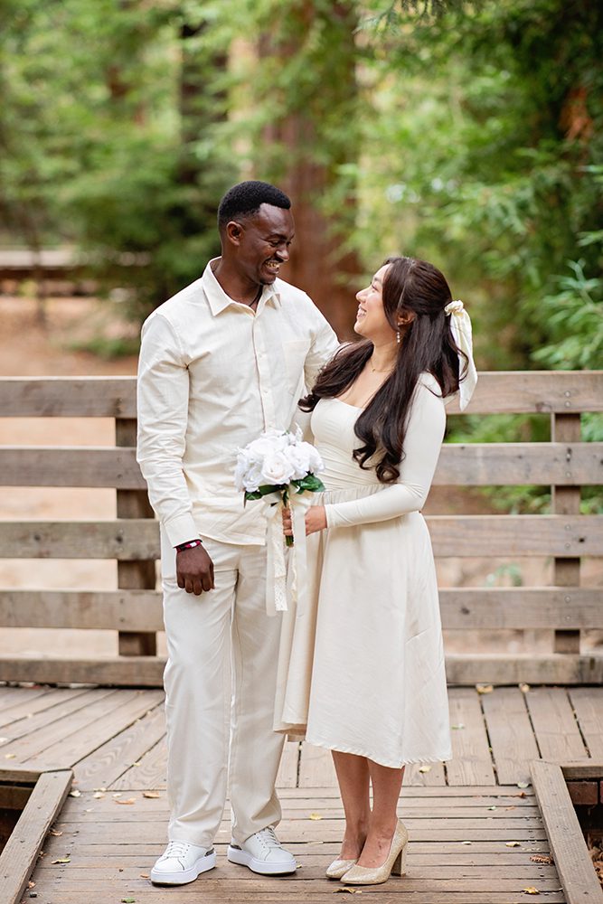 Wedding portraits at the Redwood Nature Preserve in Los Altos