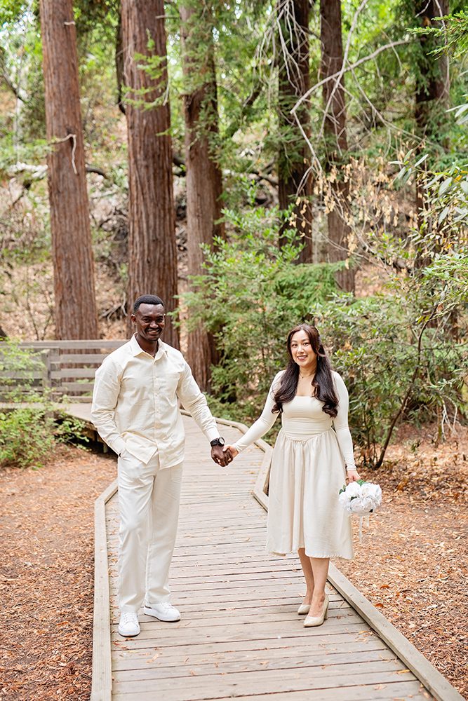 Wedding portraits at the Redwood Nature Preserve in Los Altos