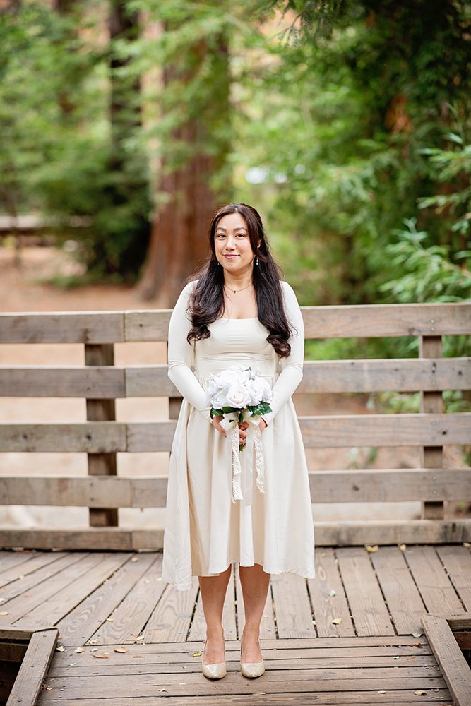 Wedding portraits at the Redwood Nature Preserve in Los Altos