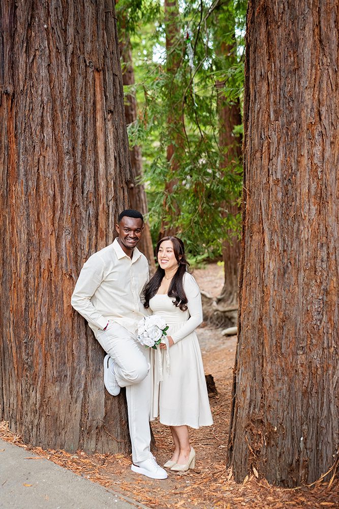 Wedding portraits at the Redwood Nature Preserve in Los Altos