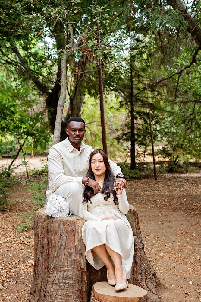 Wedding portraits at the Redwood Nature Preserve in Los Altos
