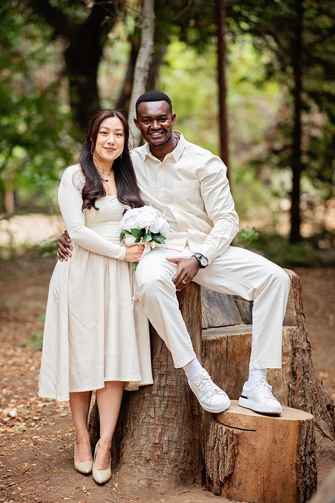 Wedding portraits at the Redwood Nature Preserve in Los Altos