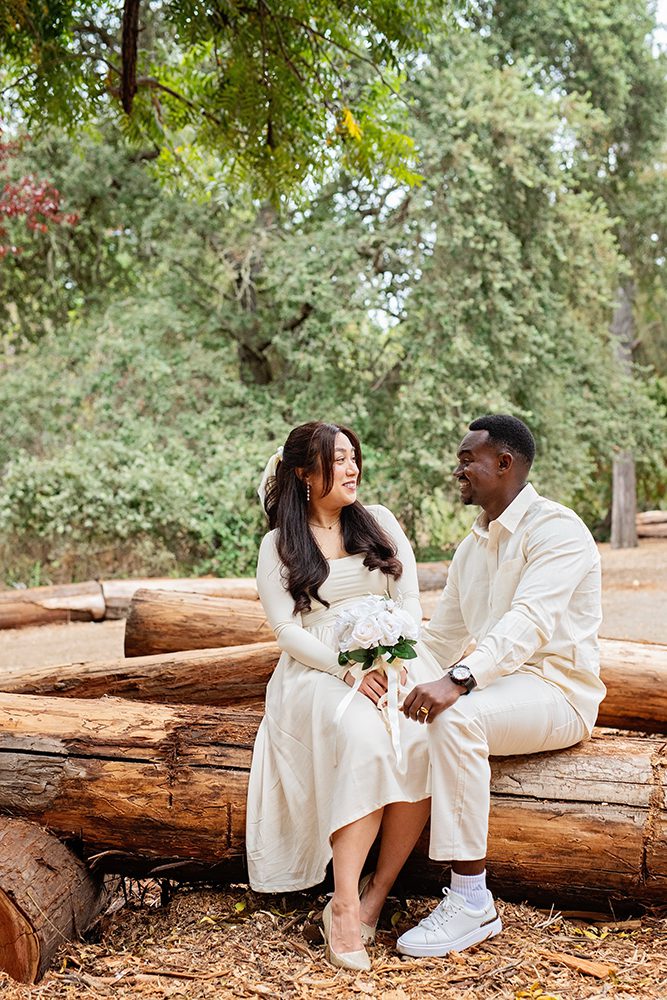 Wedding portraits at the Redwood Nature Preserve in Los Altos