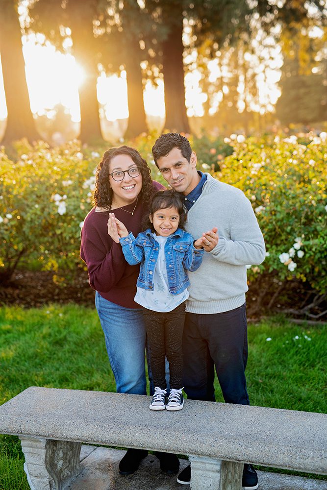 Sunset Family Portraits at the Municipal Rose Garden