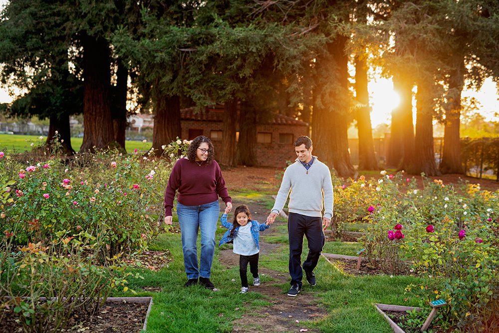 Sunset Family Portraits at the Municipal Rose Garden