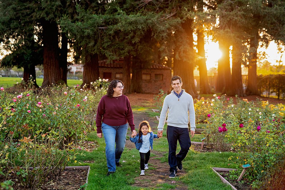 Sunset Family Portraits at the Municipal Rose Garden