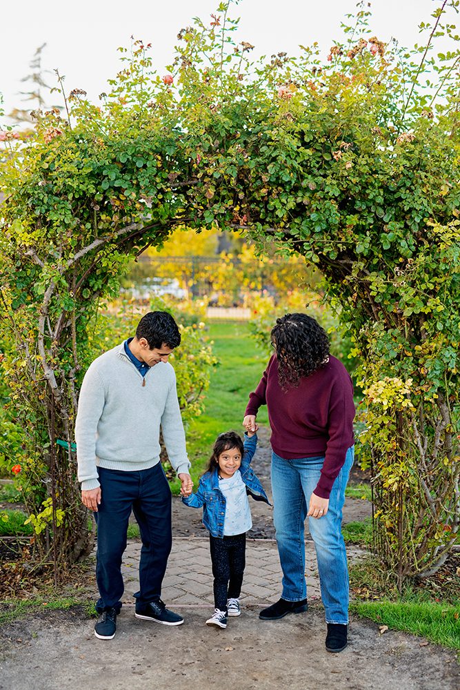 Sunset Family Portraits at the Municipal Rose Garden