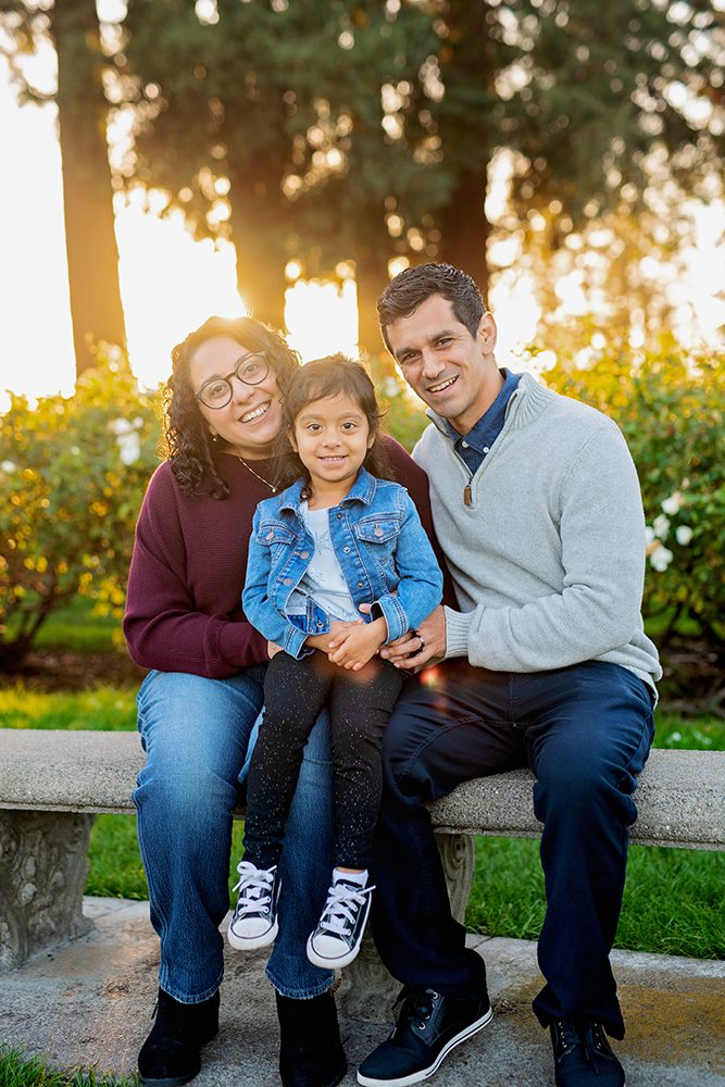 Sunset Family Portraits at the Municipal Rose Garden