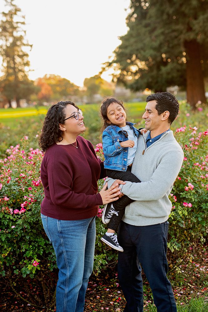 Sunset Family Portraits at the Municipal Rose Garden