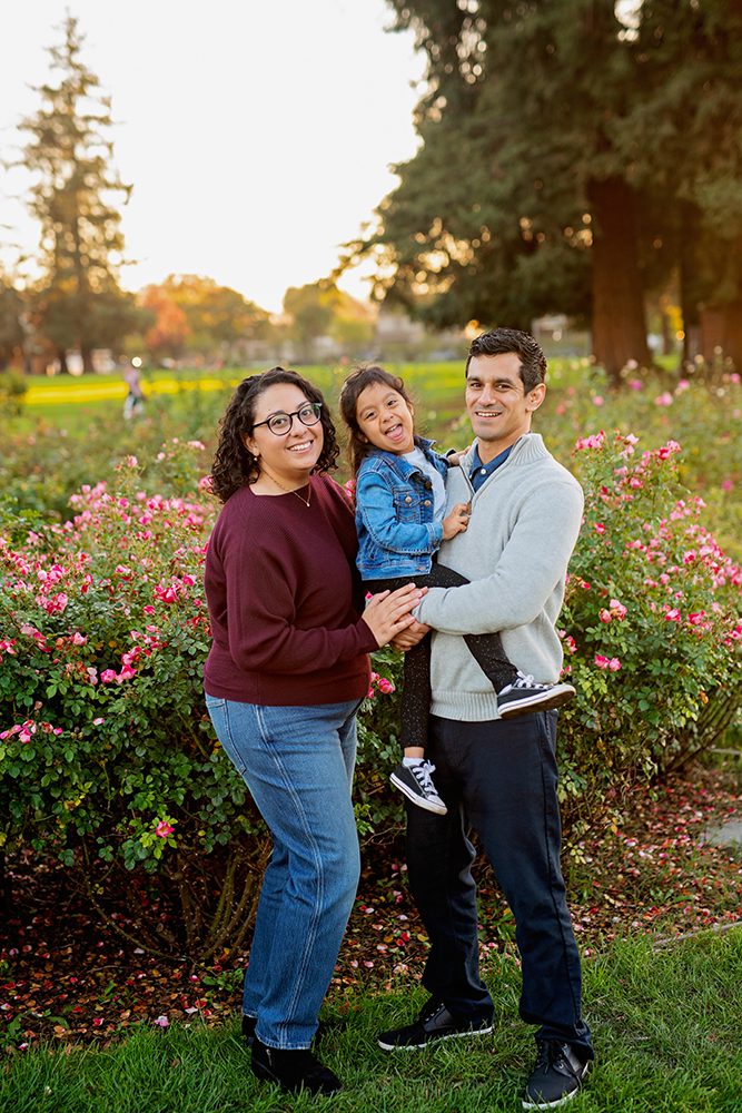 Sunset Family Portraits at the Municipal Rose Garden