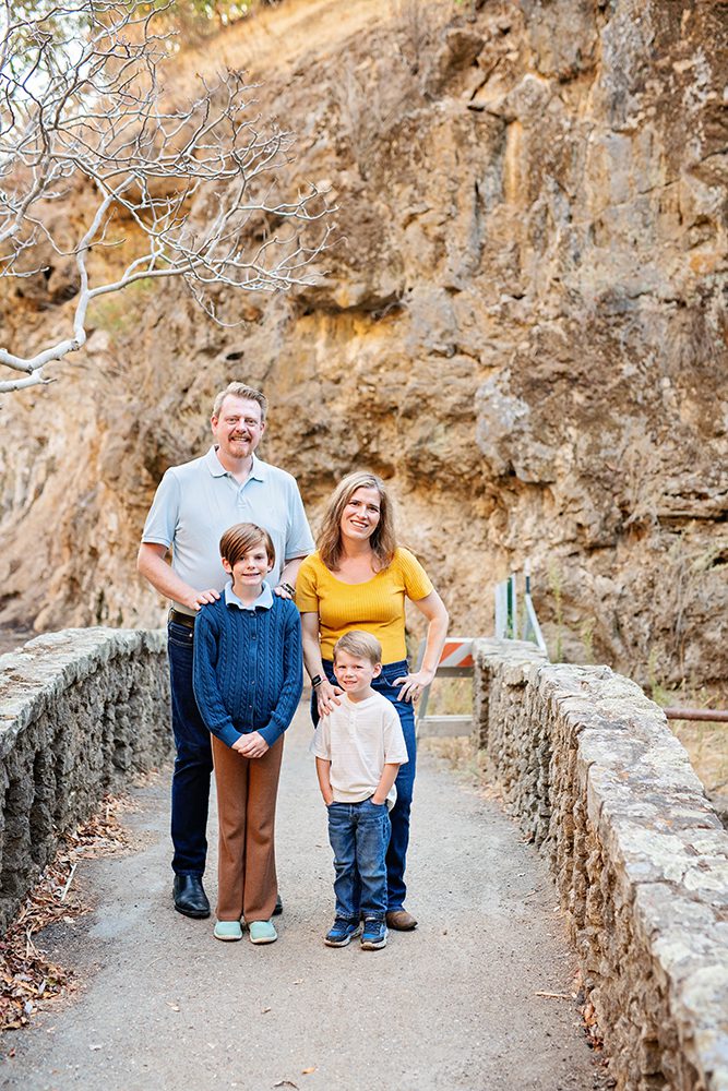 evening family portraits at Alum Rock Park