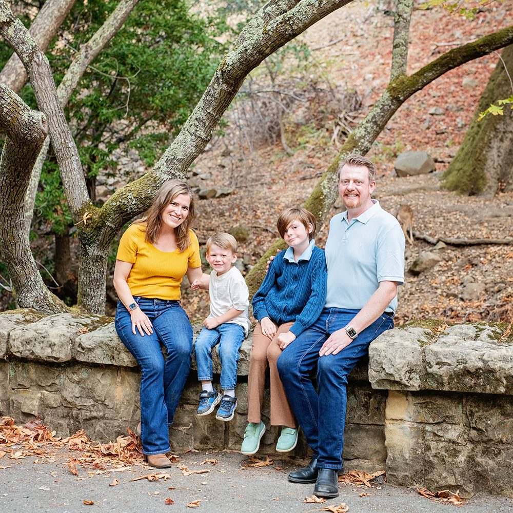 evening family portraits at Alum Rock Park