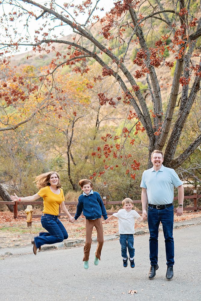 evening family portraits at Alum Rock Park