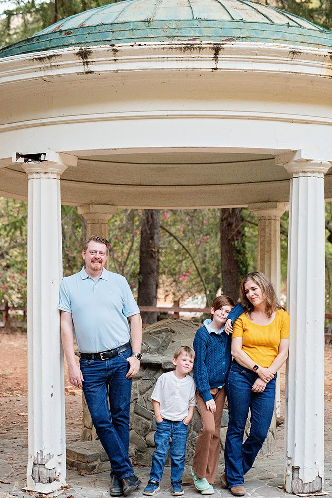 evening family portraits at Alum Rock Park