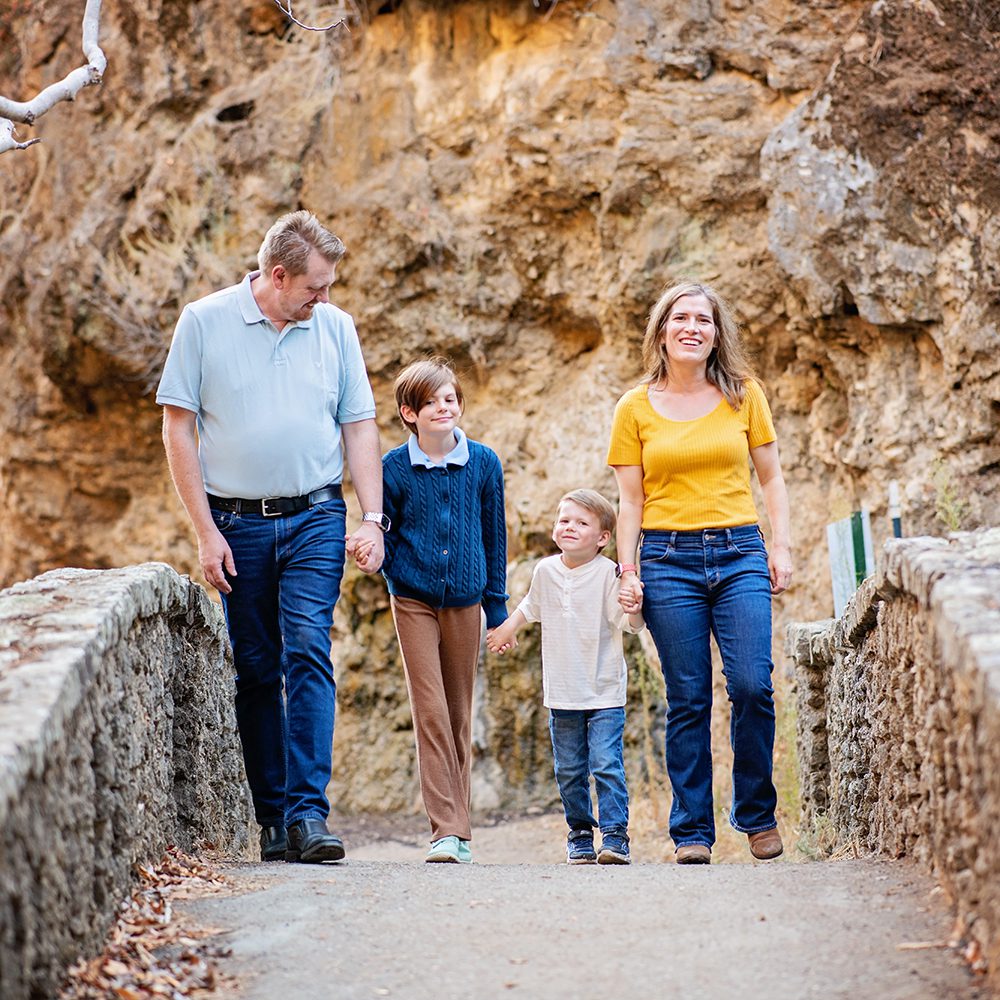 evening family portraits at Alum Rock Park