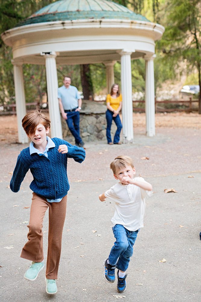 evening family portraits at Alum Rock Park