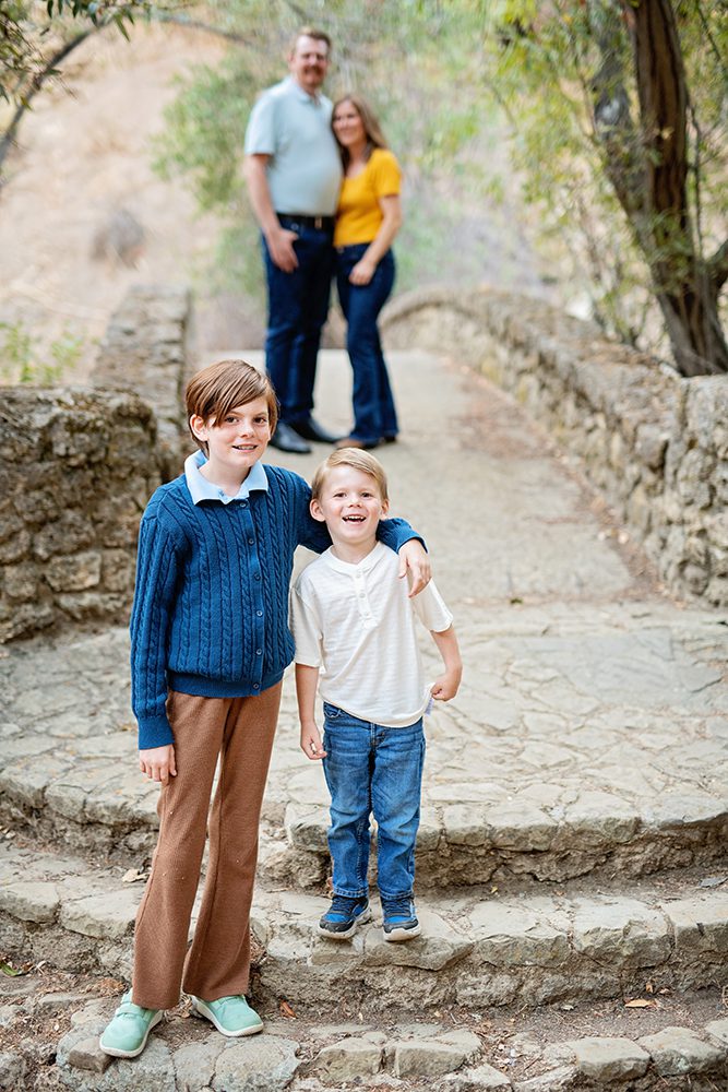 evening family portraits at Alum Rock Park